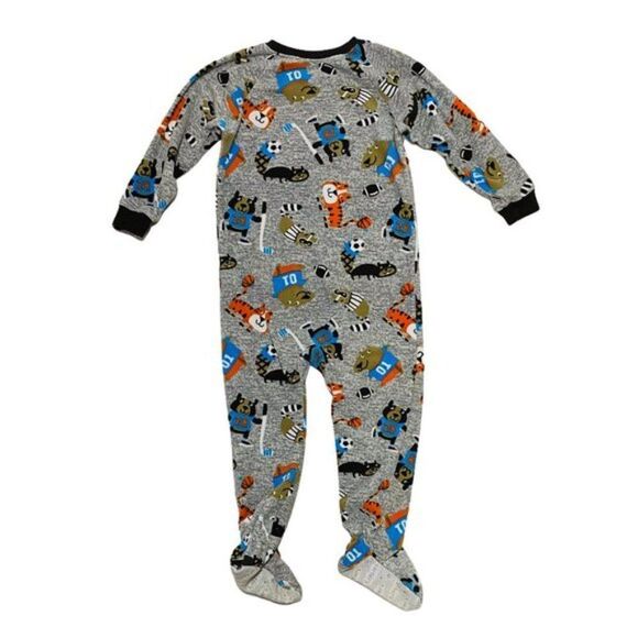 Carter's Fleece Footed Sporting Animal Print PJ's - Picture 4 of 4